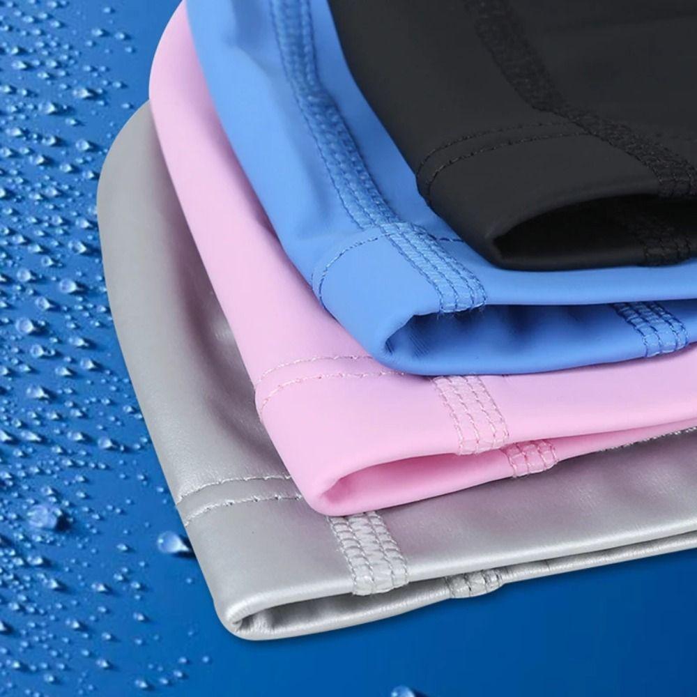 Водонепроницаемая шапочка для плавания в бассейне, шапочка для плавания из искусственной кожи с длинными волосами, шапочка для плавания из искусственной ткани, унисекс