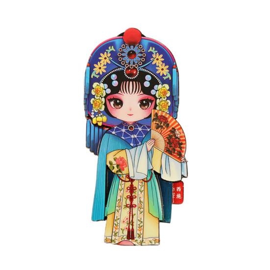 Peking Opera Character Refrigerator Magnet Chinese Style Wooden Peking Opera Role Fridge Magnet Home Kitchen