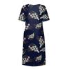 Women's Casual Dresses Printed Dresses Summer Dresses Printed Pleated Round Neck Midi Dresses Basic Classic Outdoor Daily Short Sleeve Loose Dresses