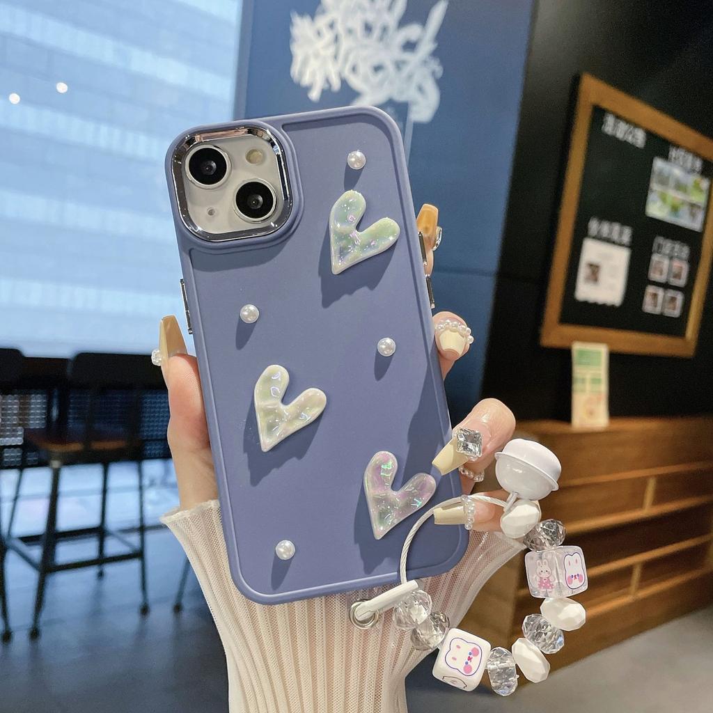 Подходит для Apple 15PROMAX Металлическая фоторамка Tpu Жемчужная любовь Чехол для мобильного телефона IPhone 7 16 Защитный чехол