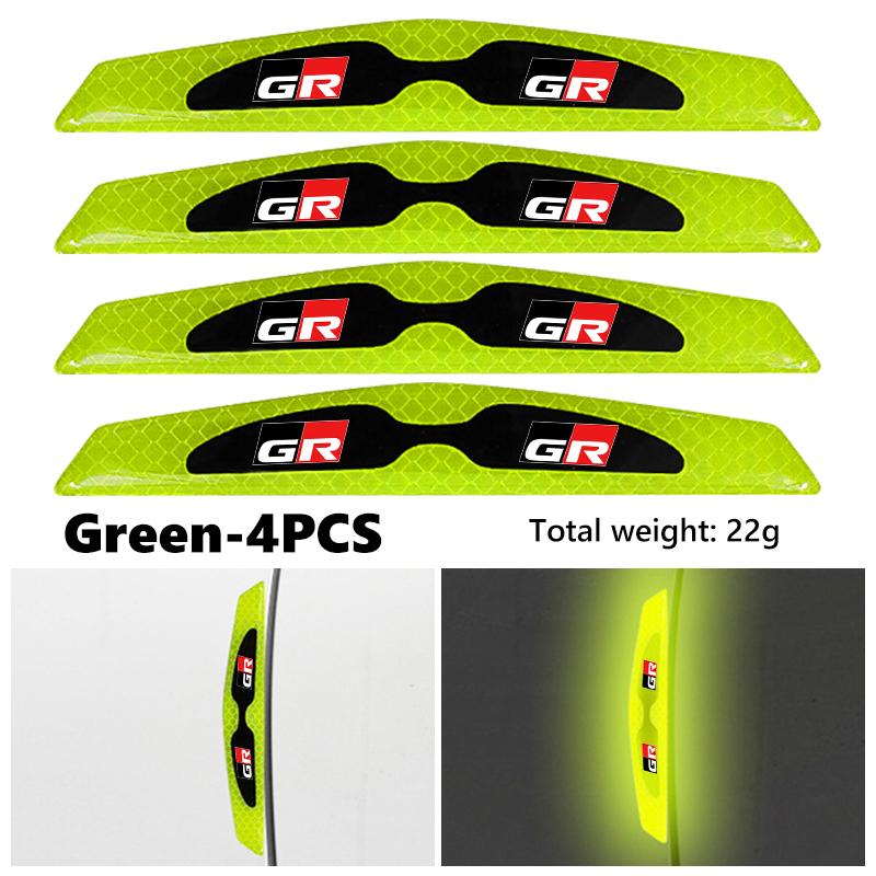 MZD1  4pcs Reflective Car Door Edge Protector Sticker Anti Collision Anti-scratch Strip For Toyota chr Corolla Camry rav4 Yaris GR