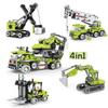 Engineering Lift Trucks Excavator Crane Trolley City Construction Vehicle Car Model Building Blocks Bricks Children's Toys Gift