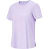 Li Ning Fitness Series Solid Color Round Neck Comfortable Breathable Versatile Short Sleeve T-Shirt Women T-Shirt Lilac ATSU450-5