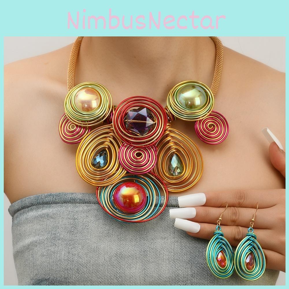 Модный набор украшений с акриловыми подвесками и гальваническим покрытием для женщин