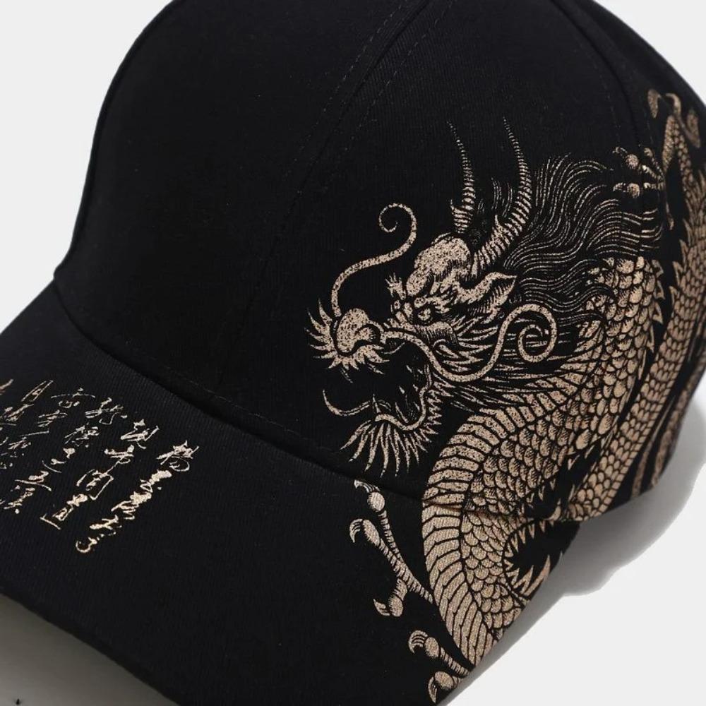 Adjustable Baseball Cap Dragon Totem Printing Hip Hop Hat Casual Snapback Hat Unisex