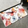 Watercolor Butterfly Floor Mat Flannel Rugs Soft Winter Warmth Floor Mat Thickened Non-Slip for Living Room Home Door Mat