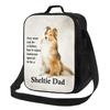 Custom Cute Dog Pet Sweet Sheltie Dad Lunch Bag Men Women Thermal Cooler Insulated Lunch Box for Kids School