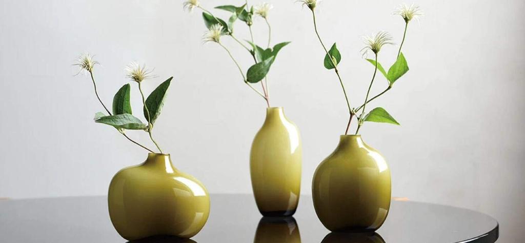 Kinto Flower Base Green W90 X D60 X H110mm SACCO Glass 02 26053