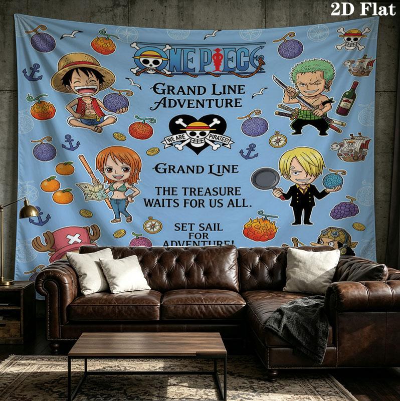 Настенное панно One Piece Эстетичное настенное украшение Печатная тканевая покрывало Декоративные панно для спальни гостиной Домашний декор