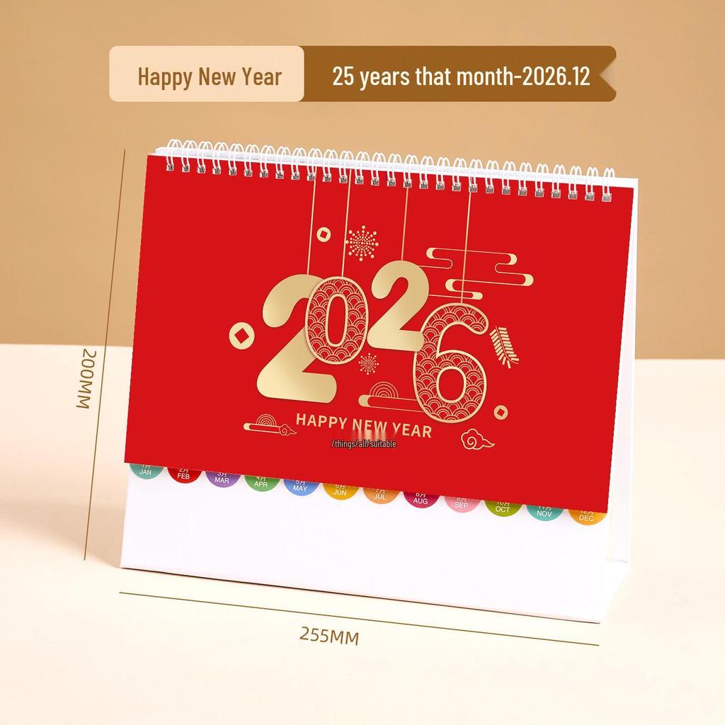 2026 Year of the Horse Chinese Style Custom Table Calendar with Pictures - Creative Desktop Ornament & Office Hollowed-Out Design