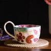 Hand Painted Ceramic Mug Creative Big Handle Coffee Mug Afternoon Tea Drink Cup Juice Cup Household Breakfast Cups Tea Cup