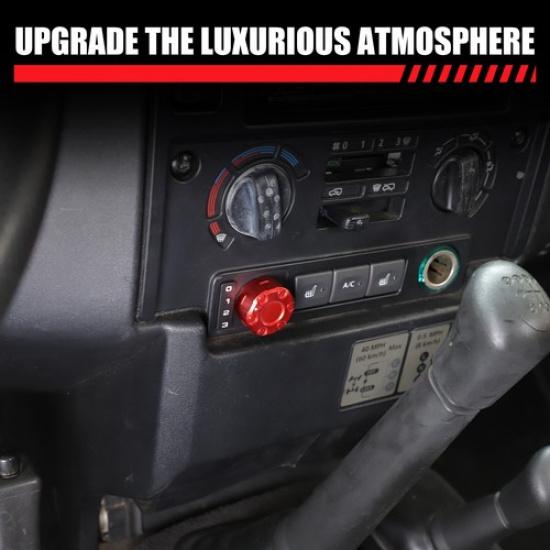 Red Alloy Headlight Height Adjustment Knob Trim For LR Defender L316 2004-2018