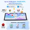 TABWEE 2025 W90 11-дюймовый планшет Android 15, 24 ГБ ОЗУ 256 ГБ памяти(2 ТБ ТФ),Большой дисплей Widevide L1, восьмиядерный T615, 8000 мАч, 5G WiFi, 4G LET, 18 Вт