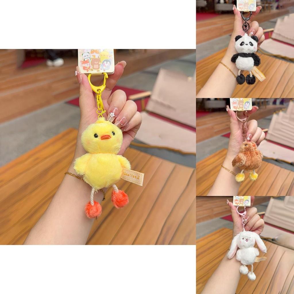 Rabbit Penguin Duck Bear Plush Keyring With Pull Out Feet For Kids And Teens