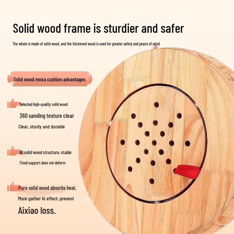 Портативный табурет для моксотерапии из массива дерева и набор подушек для терапии бедер, живота и спины
