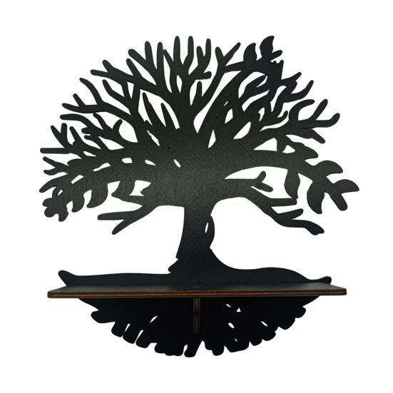 Деревянная настенная полка для Хэллоуина, черная кошка, дерево, бабочка, вырез, настенная полка для хранения, настенное художественное украшение для домашнего декора