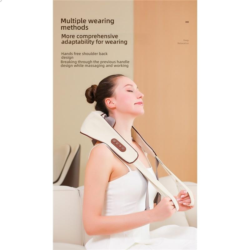 Cervical massager, waist and neck dual-use trapezius muscle electric heating imitation hand kneading shawl
