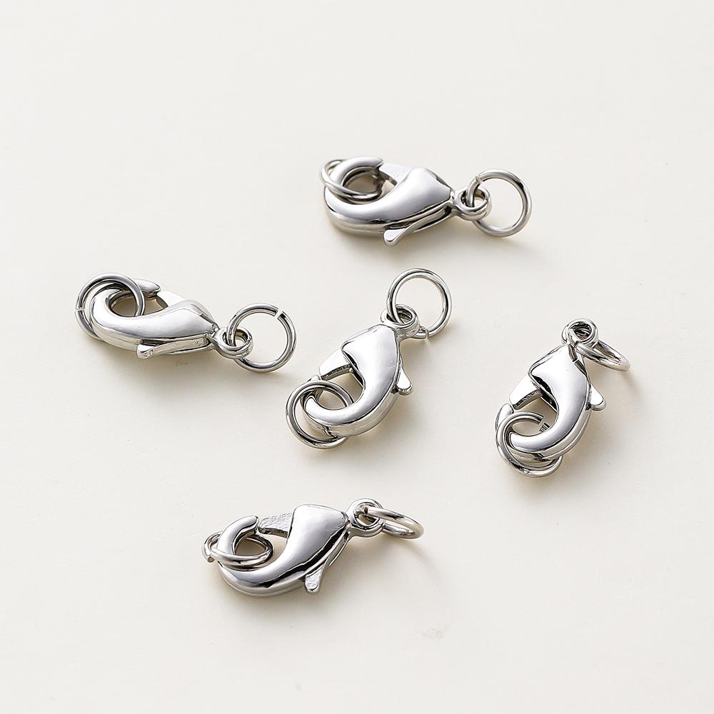 10pcs/lot 14K 18K Gold Lobster Clasps With Jump Ring Necklace Bracelet Extender Chain Connectors For DIY Jewelry Making Findings
