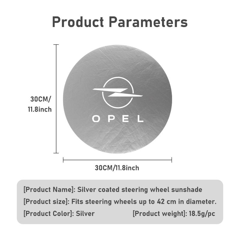 For Opel Car Steering Wheel Sunshade Silver Coated Cloth Insulation Protector Accessories Astra G J H Insignia Zafira Corsa D C