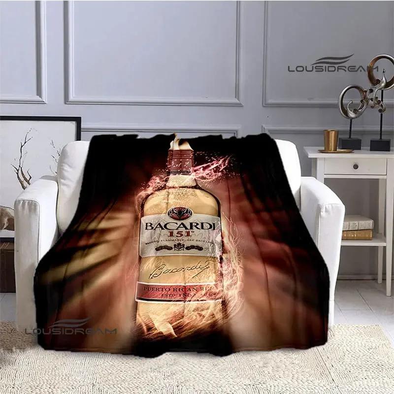 Плед с принтом логотипа Bacardi Wine Модный Теплый Красивый Фланелевый Мягкий И Удобный Домашний Дорожный Плед Подарок На День Рождения