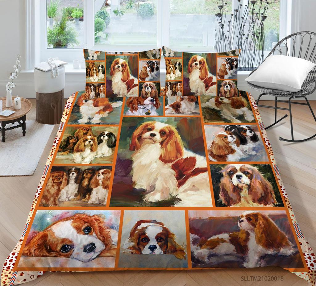 3D комплект постельного белья для собак, пуховый пододеяльник, 2/3 шт. AU180 * 210, полноразмерная односпальная двуспальная кровать, мягкая молния, полиэстер, домашний текстиль