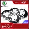 Car Sticker Skoda 2026 Hot 4PCS 56mm Aluminium Alloy Auto Car R Wheel Hub Center Caps Emblem Sticker For Skoda Octavia A7 Rapid 
