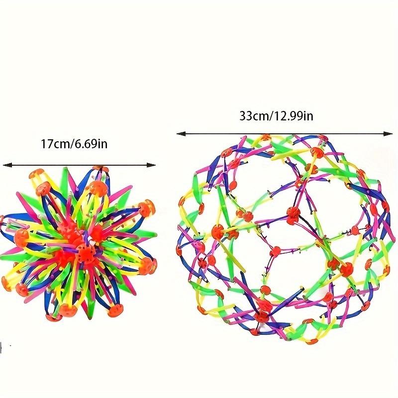 Разноцветный расширяемый стресс-мяч Радужный сенсорный фиджет-мяч для детей Игрушки для занятий спортом на открытом воздухе Прочные пластиковые волшебные мячи Игрушки