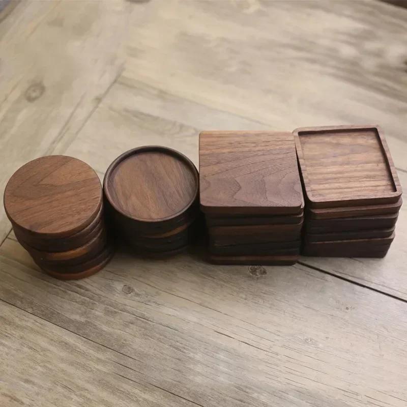 1 шт. Деревянная подставка под чайную/кофейную чашку, из грецкого ореха, прочная, термостойкая, круглая, под миску/чайник, для дома, деревянные подставки, декор, подставки