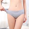Женские японские хлопковые треугольные трусы большого размера с карманами для предотвращения менструальных выделений