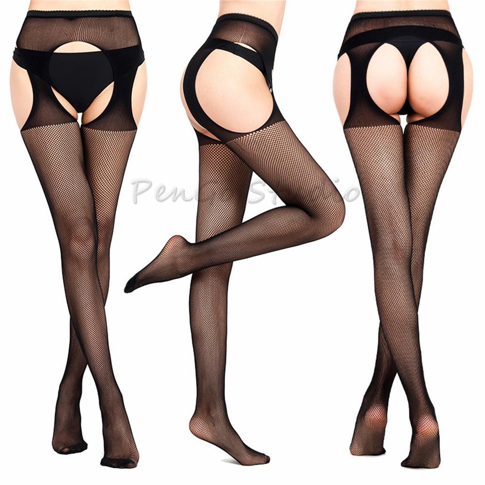 30 Styles Erotic Stockings With Garter Belt For Women Fishnet Pantyhose Plus Size Thigh High Socks Sexy Lingerie