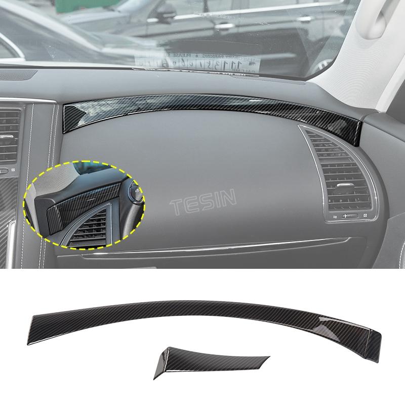 TESIN ABS углеродное волокно, центральная консоль автомобиля, украшение на приборную панель, наклейки, аксессуары для интерьера для Nissan Patrol Y62