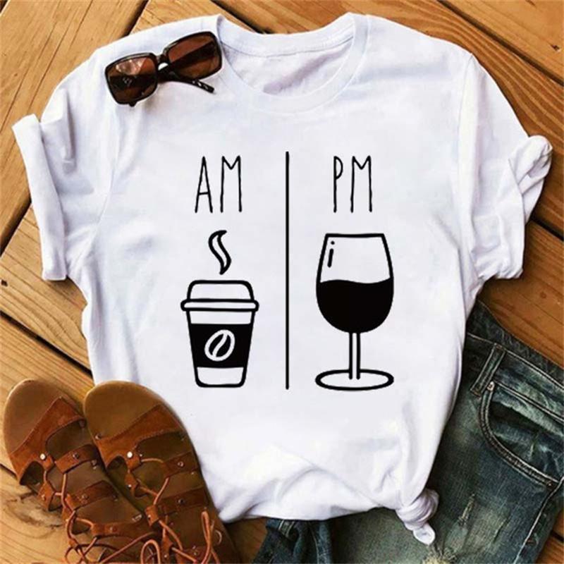 Wine Glass Printed T-Shirts For Women Clothing Casual Top Ladies Clothes Short Sleeve Versatile Graphic Printed Fashion Shirts