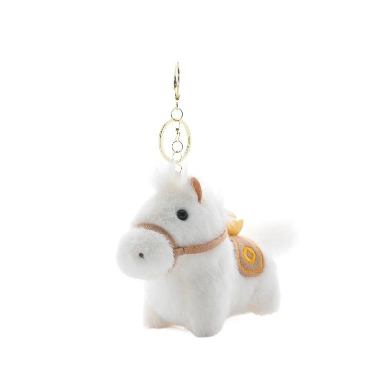 Horse Year Mascot Plush Keychain Chinese Mascot Money Pendants Lucky School Bag Pendants Ornament Couple Keychain Gifts