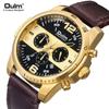 Кожаная шестиигольная машина для отдыха, мужская;s Watch Новые кварцевые часы Six Eyes