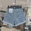 Женские шикарные джинсовые шорты с высокой талией - корейский стиль, свободный крой, широкие штанины, повседневные летние шорты