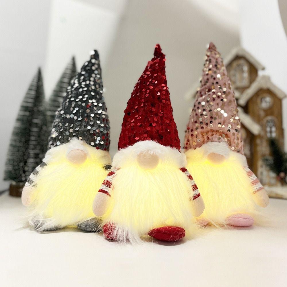 Night Light Christmas Faceless Gnome Doll Plush Doll Xmas Ornaments Creativity Plush Doll