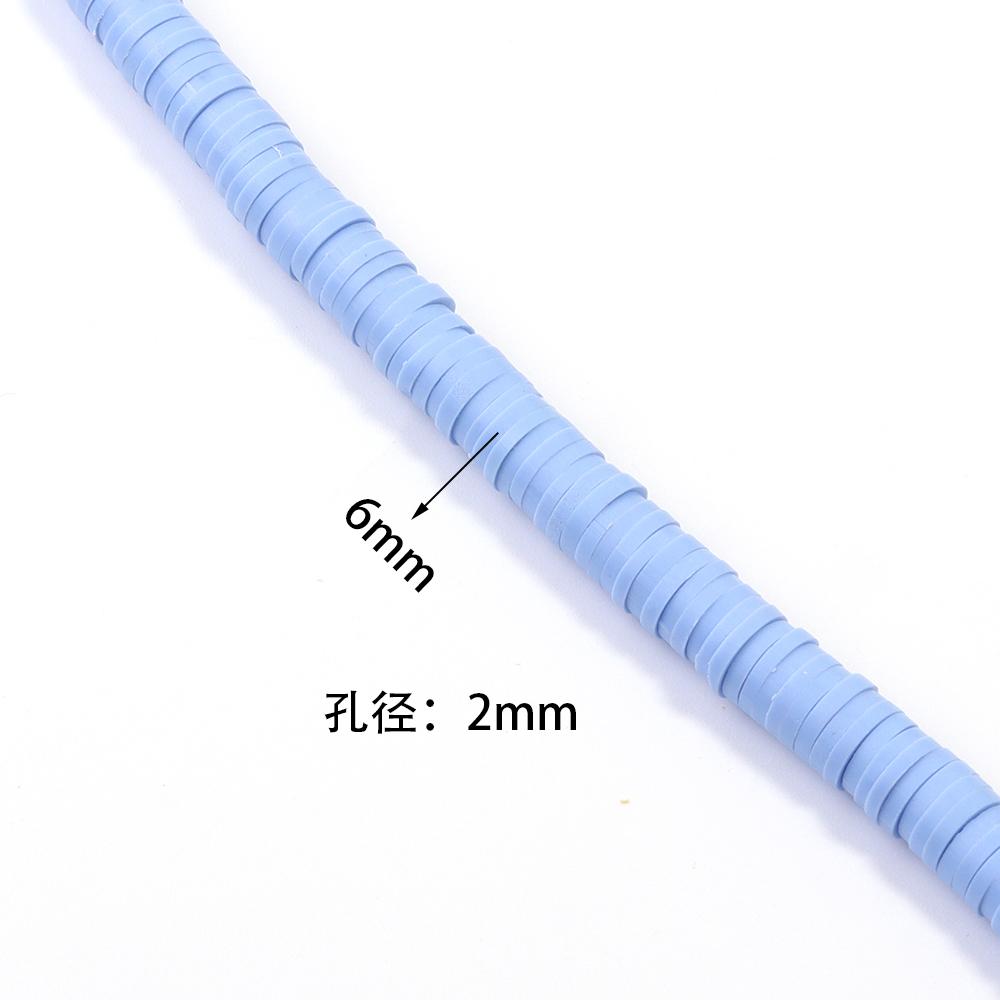 1 String 6mm Multicolor Polymer Clay Beads Flat Round Handmade Loose Spaced Beads For Jewelry Making DIY Bracelet Earrings Craft