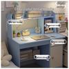 Integrated Desk and Bookshelf Set: Compact Writing Desk & Chair for Bedroom or Small Office.