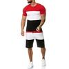 5 Colors 3 Colors Patchwork T Shirt Sets Men Summer Short Sleeve Short Pants Suits Sportwear