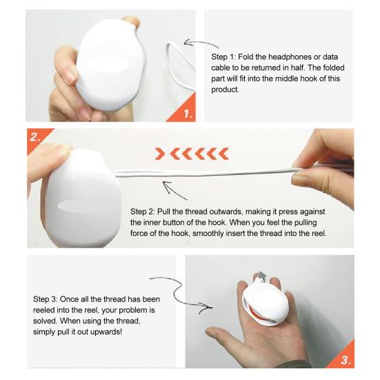 Автоматическая катушка для намотки шнура Портативный дорожный выдвижной органайзер для наушников, USB-кабеля для передачи данных и зарядки, Автоматическая катушка для намотки кабеля, Держатель-катушка для организации проводов