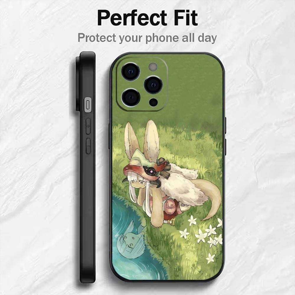 Сделано в A-Abyss Чехол для телефона Nanachi для iPhone 17, 16, 15, 14, 13, 12 Plus, Max Мягкий силиконовый черный чехол