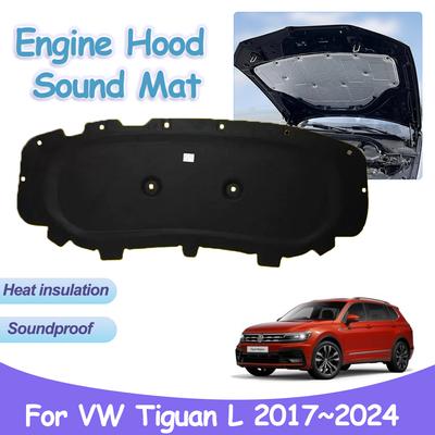Для Volkswagen VW Tiguan L AD1 BW2 LWB 2017~2024 автомобильный капот двигателя звукоизоляционная прокладка теплоизоляция хлопок огнестойкие аксессуары для интерьера