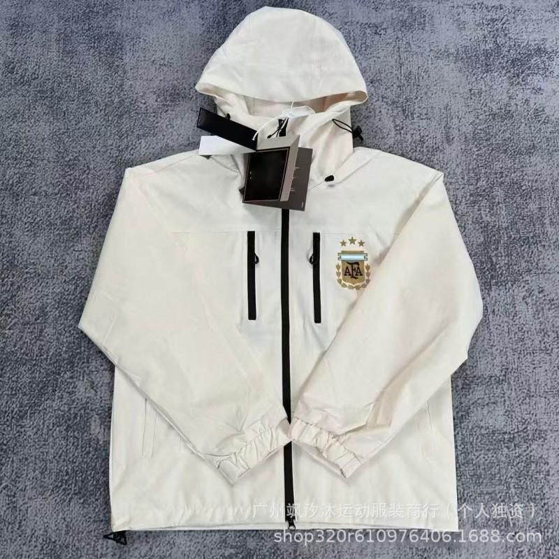 Men Women Waterproof Windproof Cycling Jacket Breathable Training Outerwear Football Soccer Fans Brazil Team Style