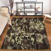 Camouflage Pattern Carpet with Brown1Green1and Beige Military Style Design Suitable for use as an anti-slip1 for1room and bedroom sofas
