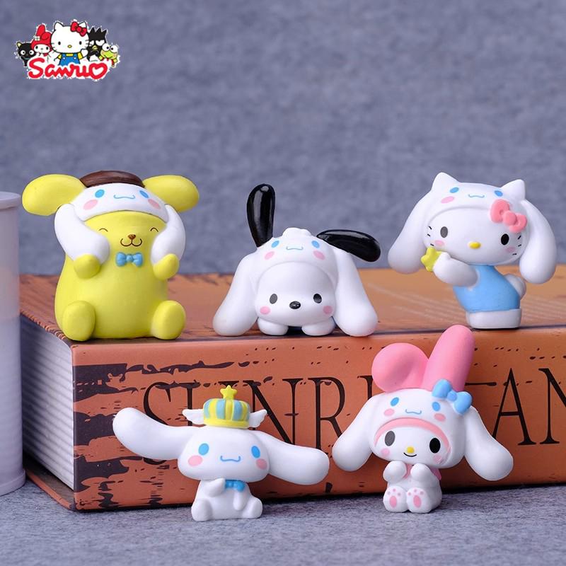 Sanrio Cinnamoroll Кроссдрессинг Мелоди Куроми Hello Kitty Мультяшная Милая Кукла Аниме Фигурка Сделай Сам Декоративные Аксессуары Игрушка Подарки
