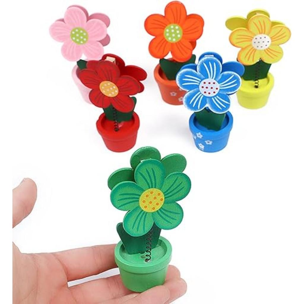 6pcs Cute Flower Table Card Memo Holder Stand Table Photo Display Clip Stand for Monmory Photo Picture Memo Cards Postcard Wedding Number Card Display