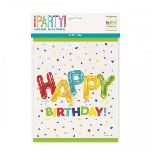 Unique Party Сумки для вечеринки с днем рождения с воздушными шарами (Пакет из 8)