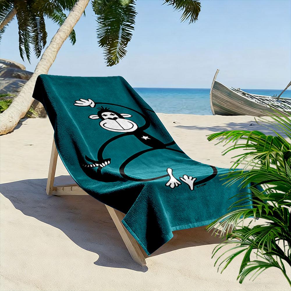 Dancing Monkey with Banana Beach Towel Quick-drying for Travel Outdoor Sports Jogging Beach and Swimming