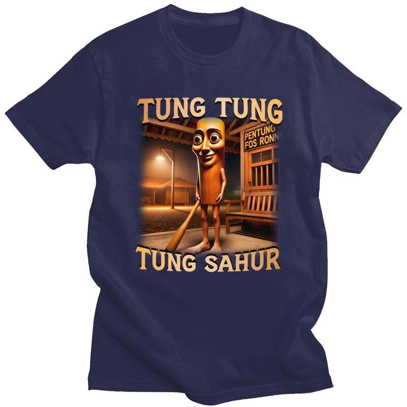 Футболка с мемом Sahur Tung Tung Tung Italian Brainrot для мужчин, повседневная летняя футболка с коротким рукавом, свободного кроя, одежда, подарок