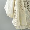 New Embroidery/Embroidered Batwing Sleeve Cotton Cardigan Hollow Embroidery Sun Protection Shirt Short Air-Conditioner Shirt Loose Seaside Outer